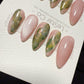 Reusable Blush Meadow Cat Eye | Handmade Press On Gel Acrylic Nails | 4for3 Timed Offer