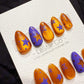Reusable Pumpkin Stardust | Handmade Press On Gel Acrylic Nails | 4for3 Timed Offer