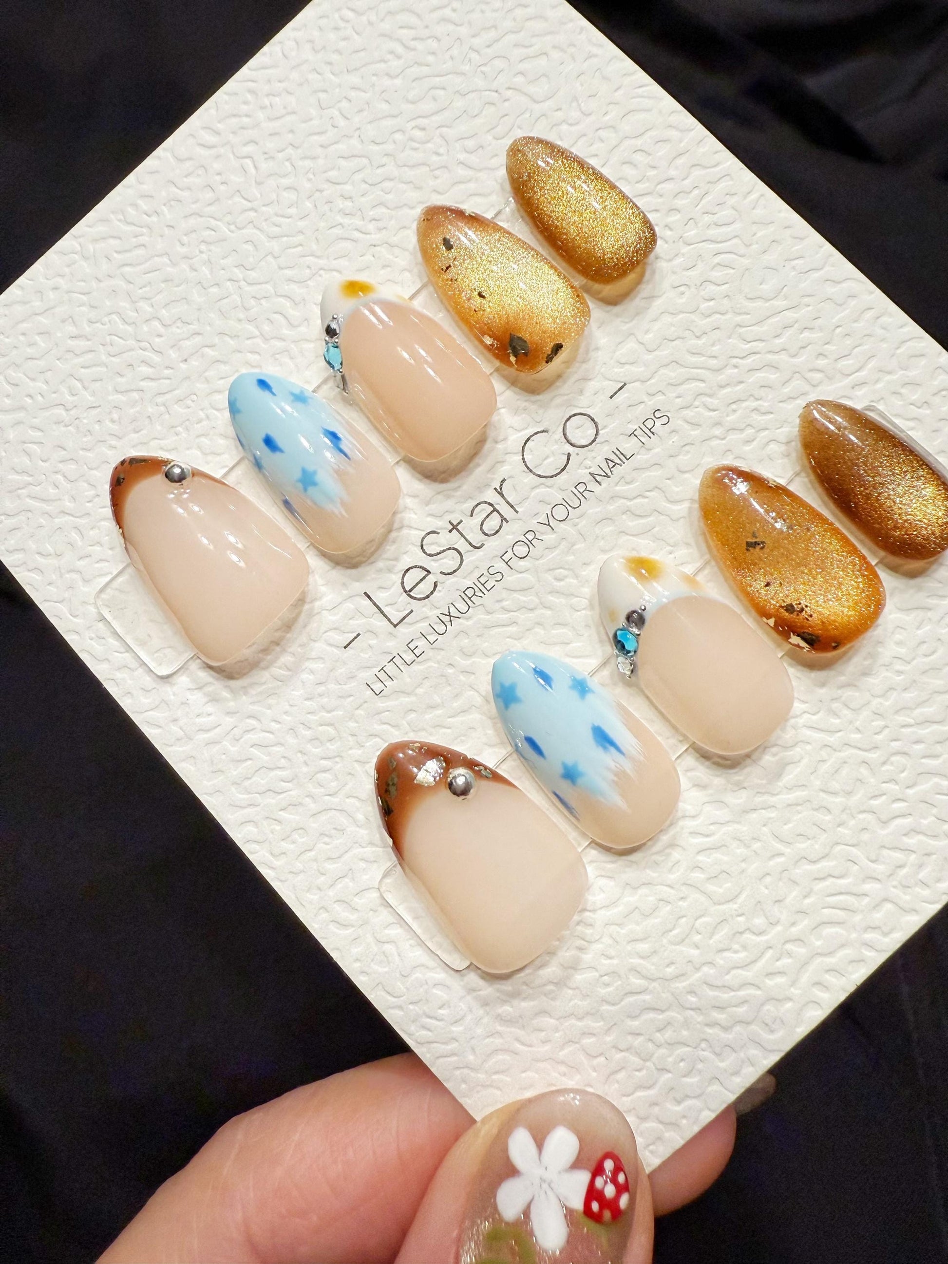 Reusable Dreamy Drift | Handmade Press On Gel Acrylic Nails | 4for3 Timed Offer