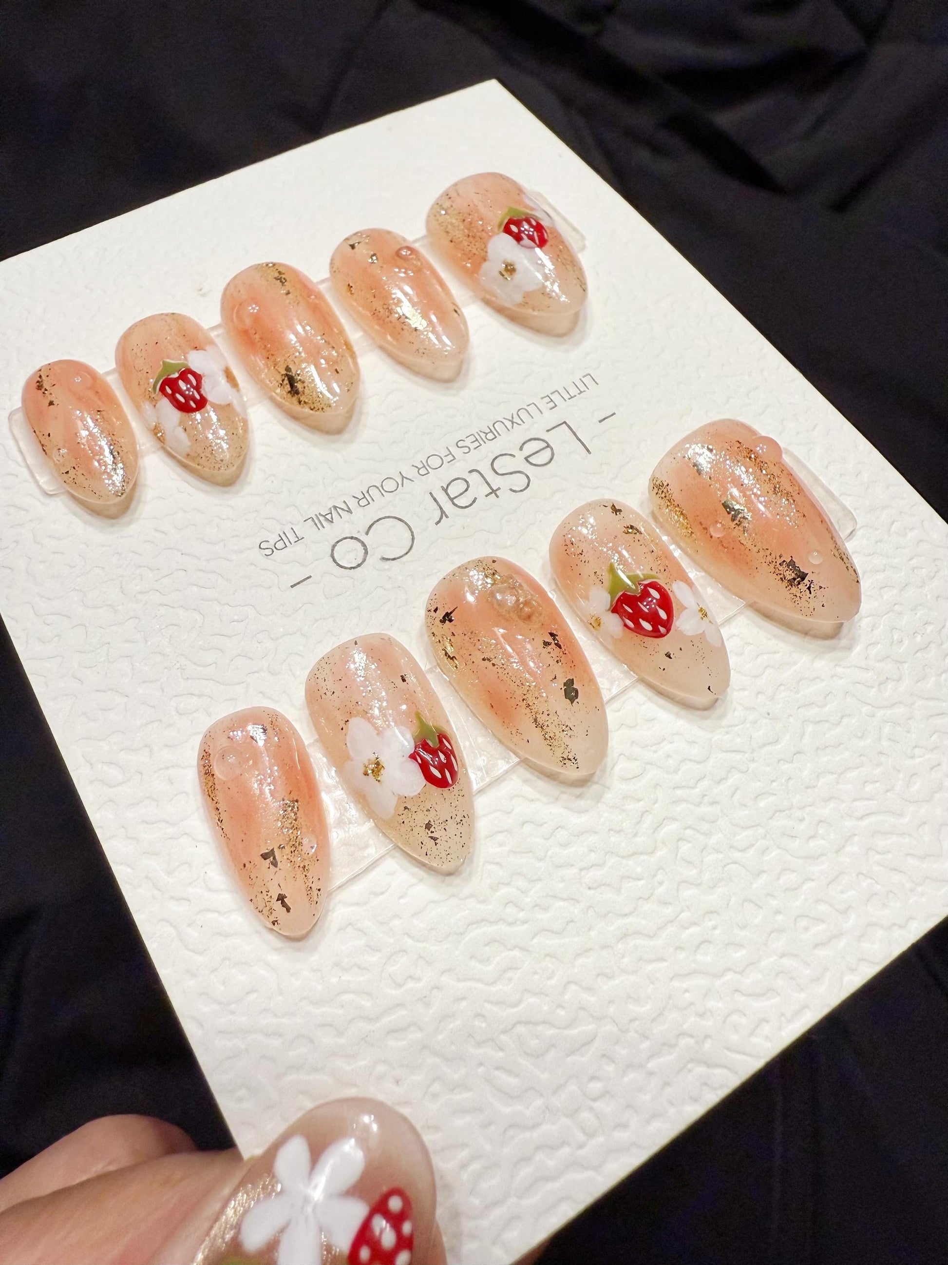 Reusable Petal & Berry | Handmade Press On Gel Acrylic Nails | 4for3 Timed Offer