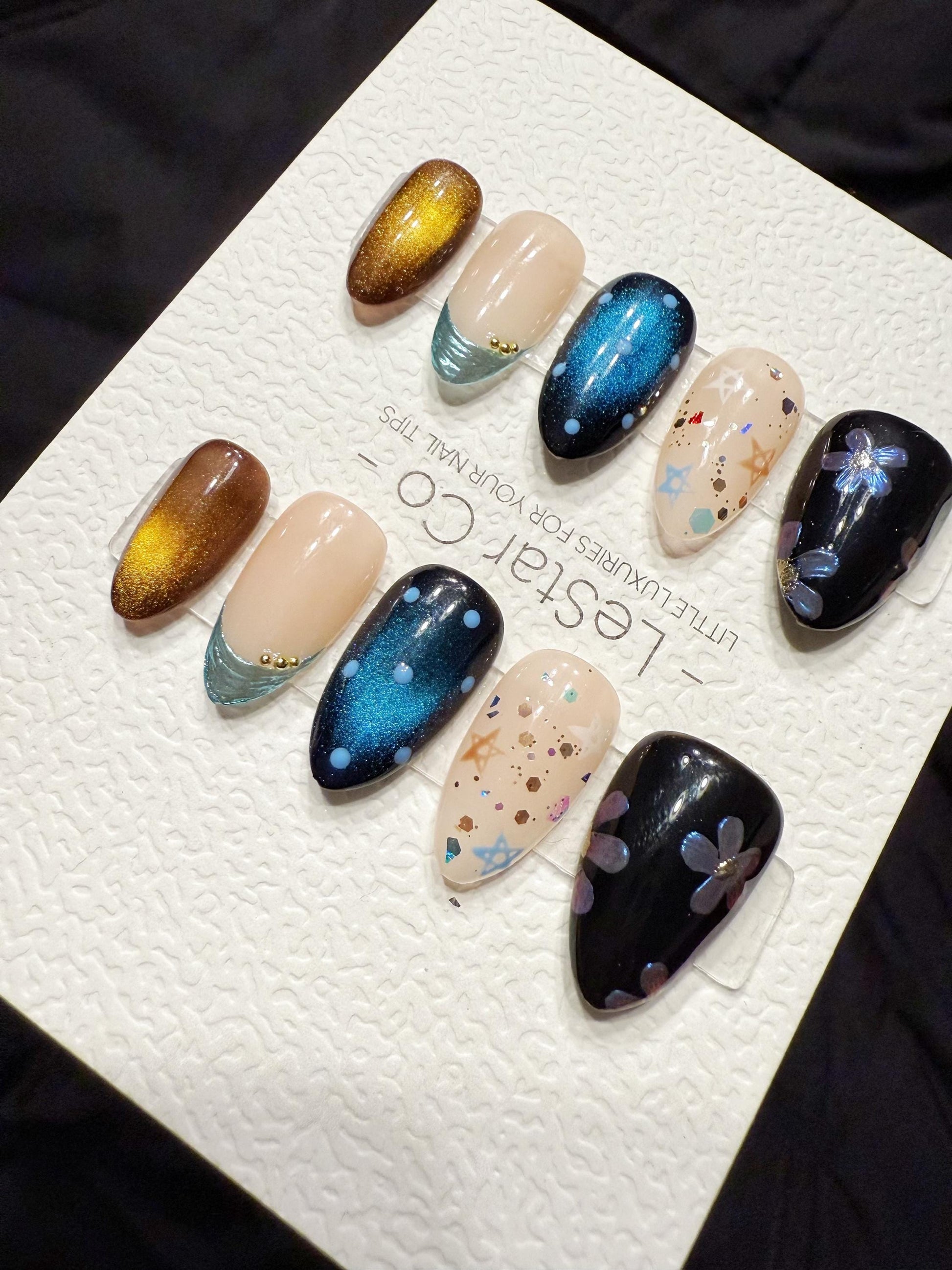 Reusable Galaxy Waltz | Handmade Press On Gel Acrylic Nails | 4for3 Timed Offer