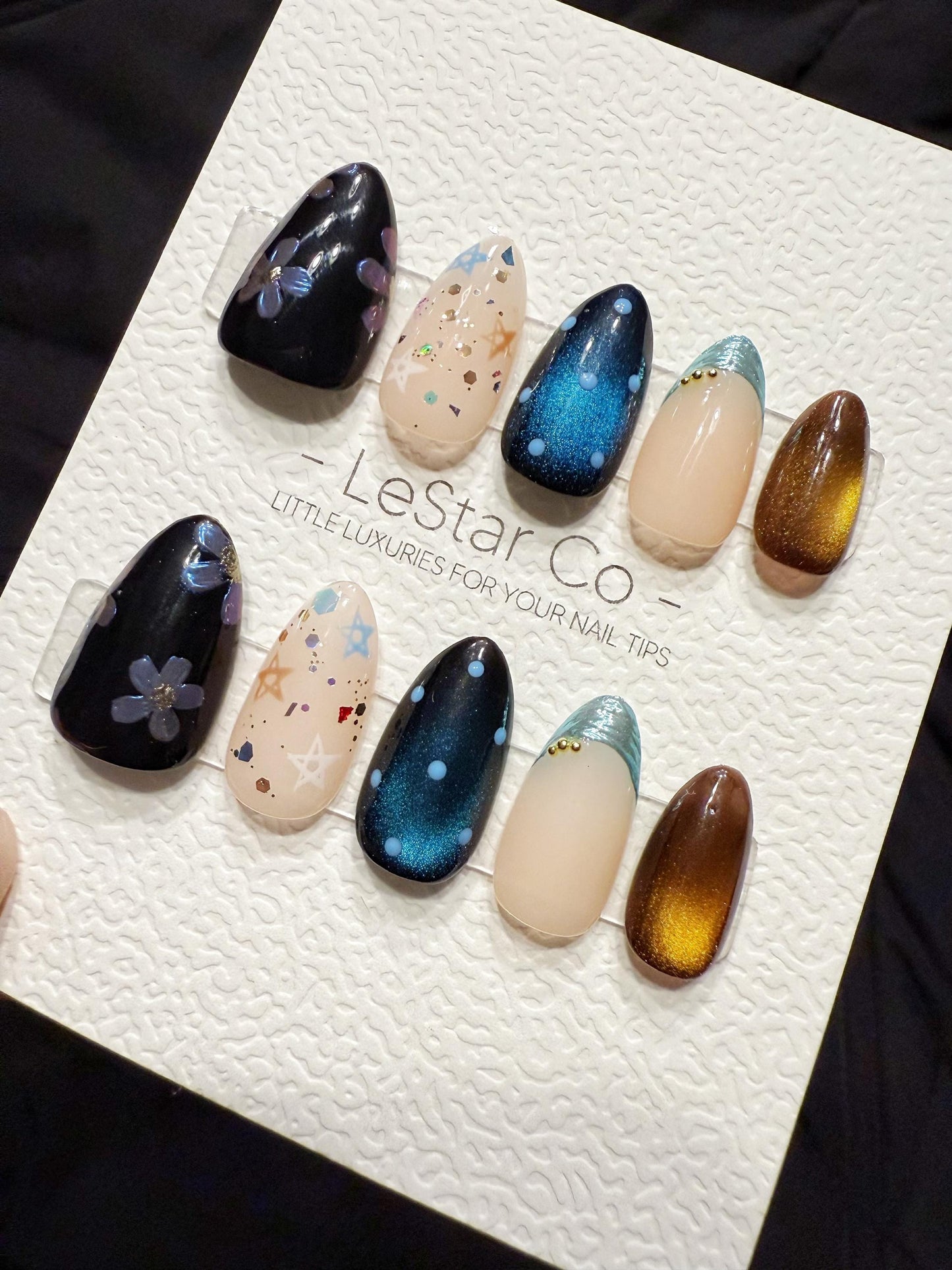 Reusable Galaxy Waltz | Handmade Press On Gel Acrylic Nails | 4for3 Timed Offer