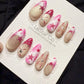Reusable Blush Supernova Cat Eye | Handmade Press On Gel Acrylic Nails | 4for3 Timed Offer