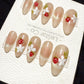 Reusable Berry Petal Cat Eye | Handmade Press On Gel Acrylic Nails | 4for3 Timed Offer