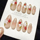 Reusable Berry Petal Cat Eye | Handmade Press On Gel Acrylic Nails | 4for3 Timed Offer