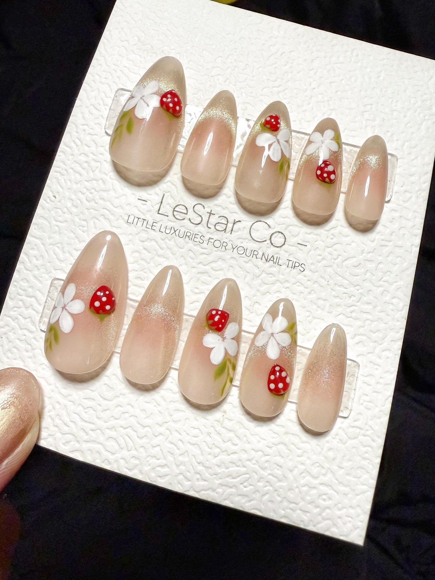 Reusable Berry Petal Cat Eye | Handmade Press On Gel Acrylic Nails | 4for3 Timed Offer