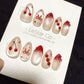 Reusable Berry Sweetheart Cat Eye| Handmade Press On Gel Acrylic Nails | 4for3 Timed Offer