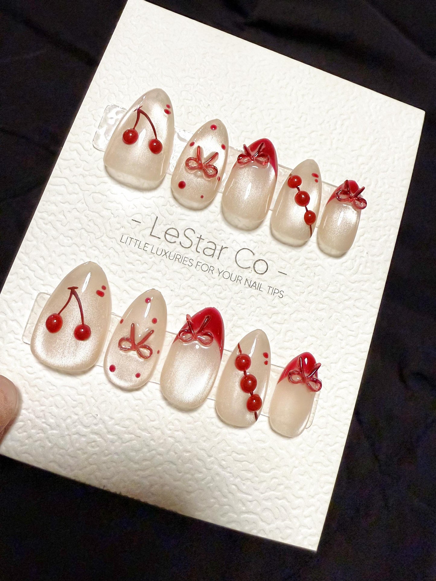 Reusable Berry Sweetheart Cat Eye| Handmade Press On Gel Acrylic Nails | 4for3 Timed Offer