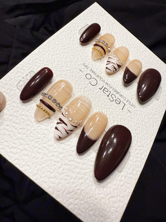 Reusable Cocoa Queen | Handmade Press On Gel Nails | 4for3 Timed Offer