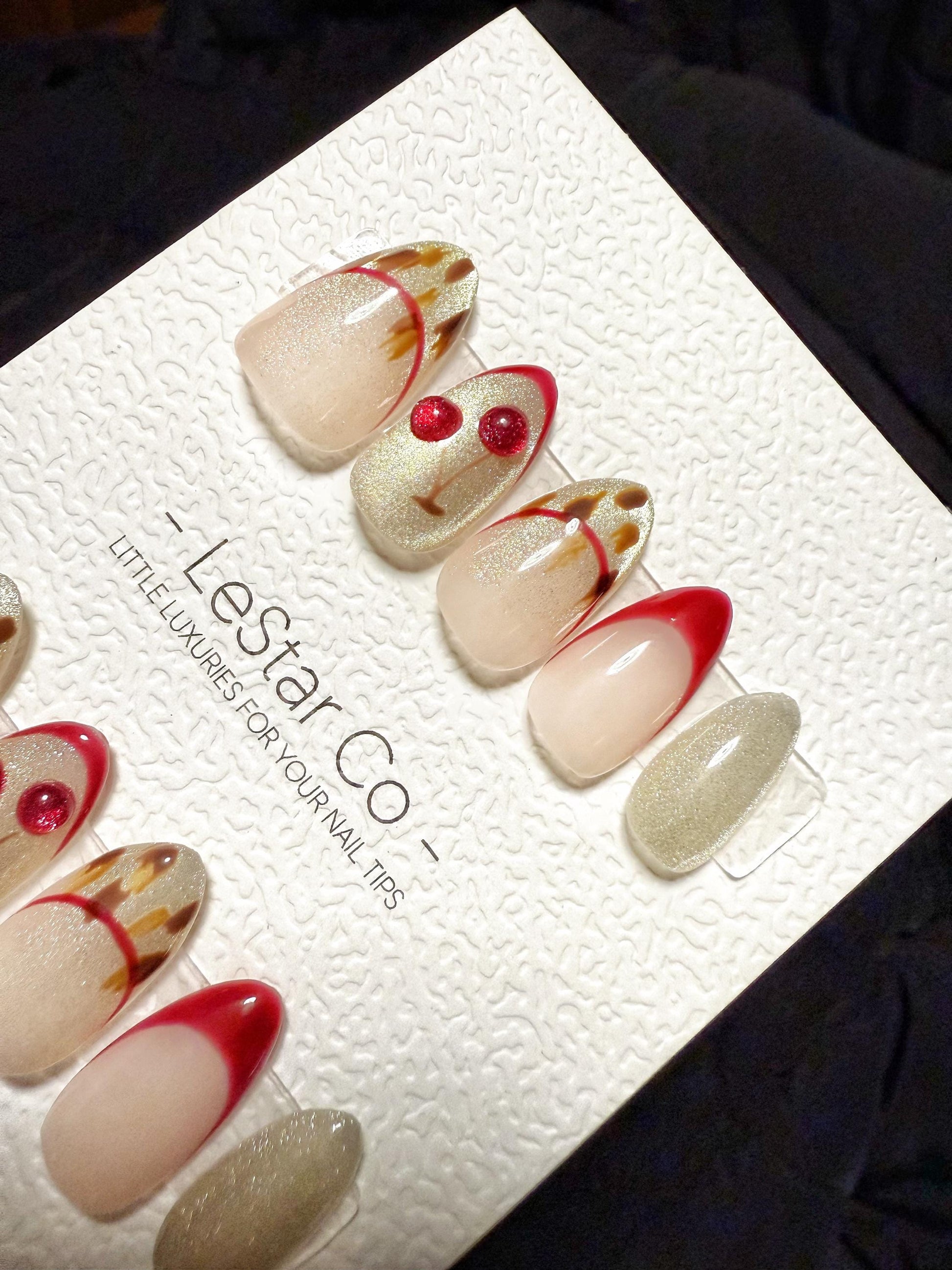 Reusable Chic Ember Cat Eye| Handmade Press On Gel Acrylic Nails | 4for3 Timed Offer