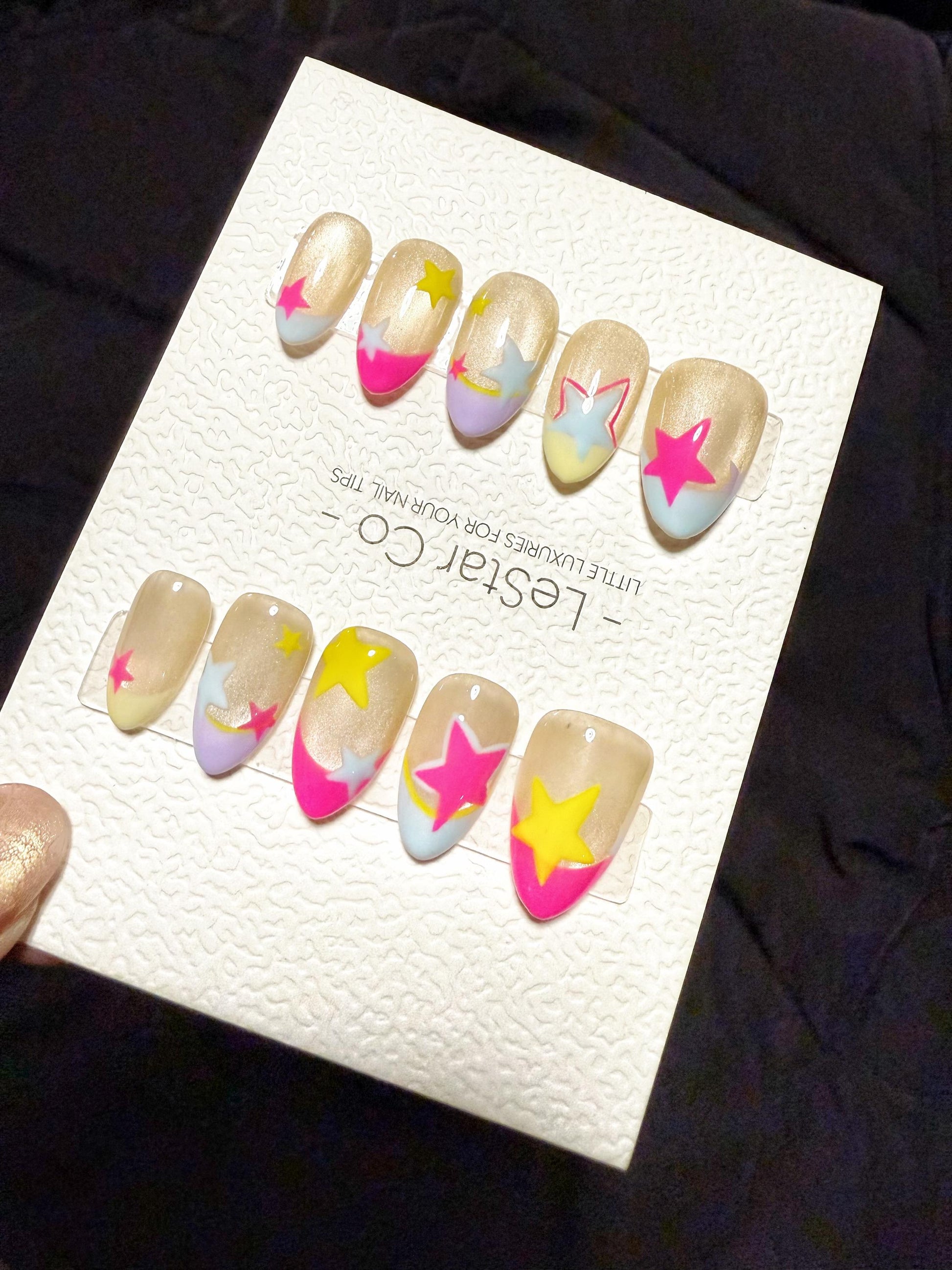 Reusable Pop Galaxy| Handmade Press On Gel Acrylic Nails | 4for3 Timed Offer