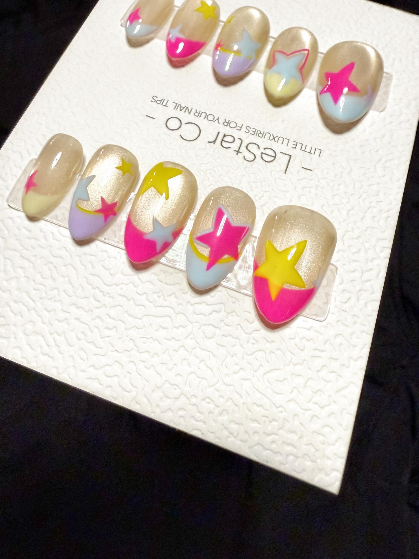 Reusable Pop Galaxy| Handmade Press On Gel Acrylic Nails | 4for3 Timed Offer