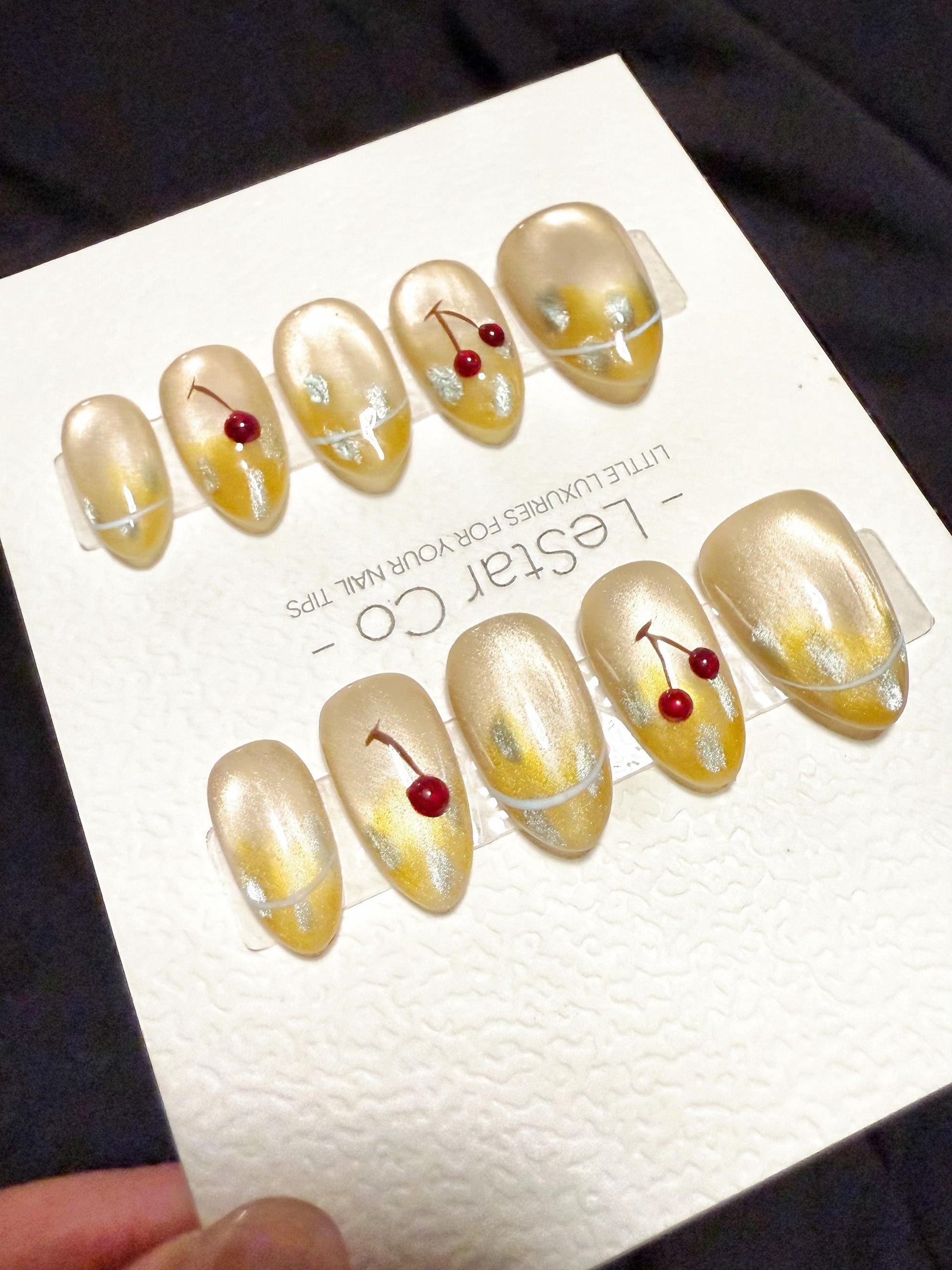 Reusable Golden Orchard | Handmade Press On Gel Acrylic Nails | 4for3 Timed Offer