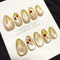 Reusable Golden Orchard | Handmade Press On Gel Acrylic Nails | 4for3 Timed Offer