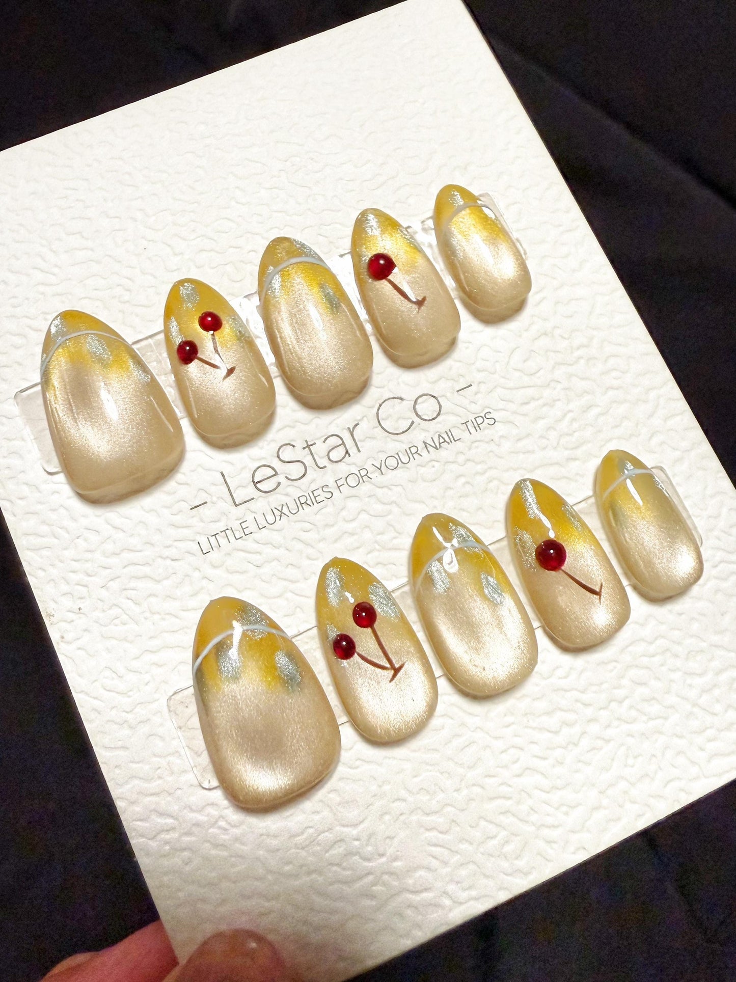 Reusable Golden Orchard | Handmade Press On Gel Acrylic Nails | 4for3 Timed Offer