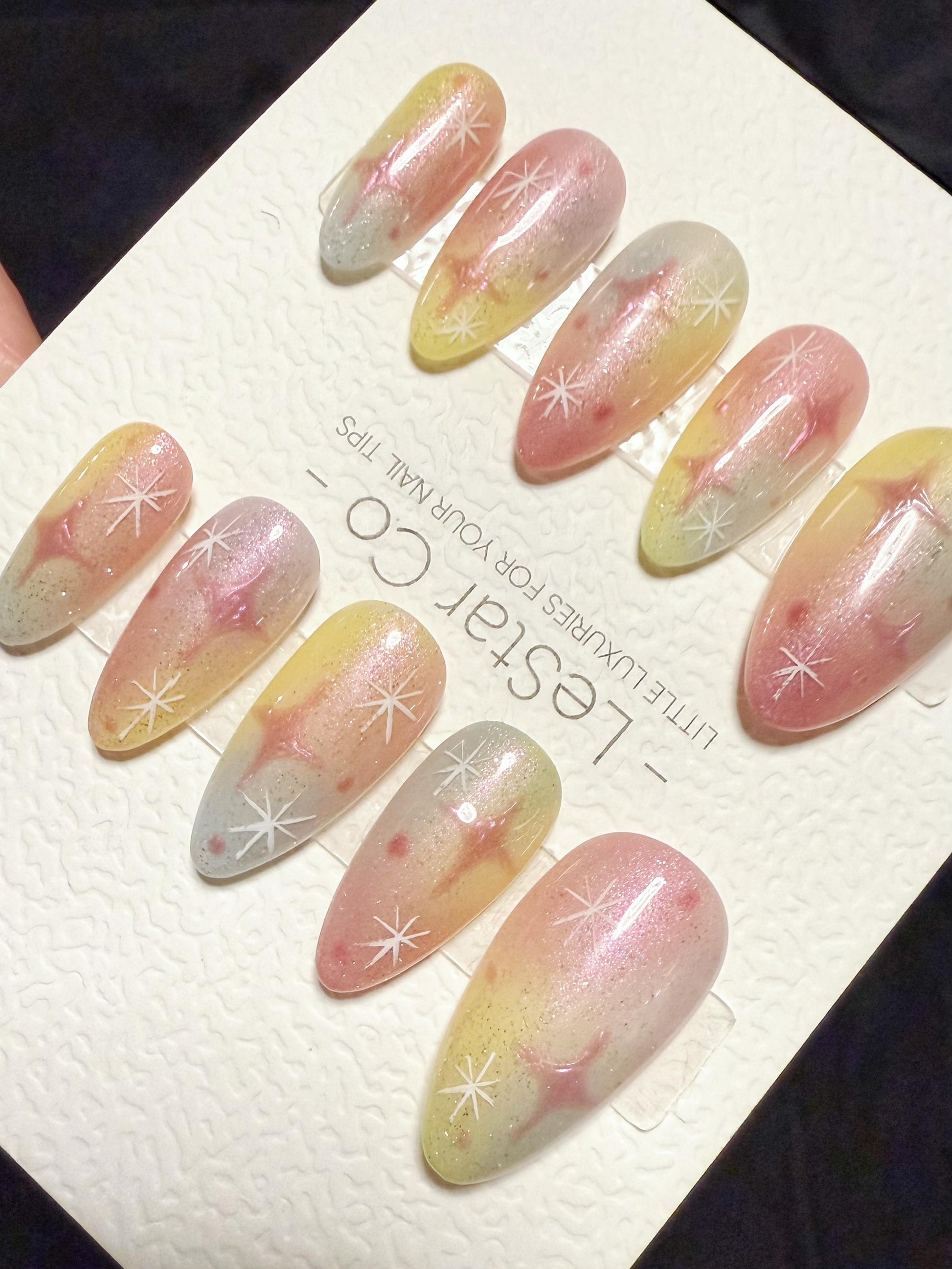 Reusable Fairy Pop Nebula | Handmade Press On Gel Acrylic Nails | 4for3 Timed Offer