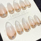 Reusable Champagne Crown Tip Cat Eye | Handmade Press On Gel Acrylic Nails | 4for3 Timed Offer