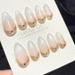 Reusable Champagne Crown Tip Cat Eye | Handmade Press On Gel Acrylic Nails | 4for3 Timed Offer