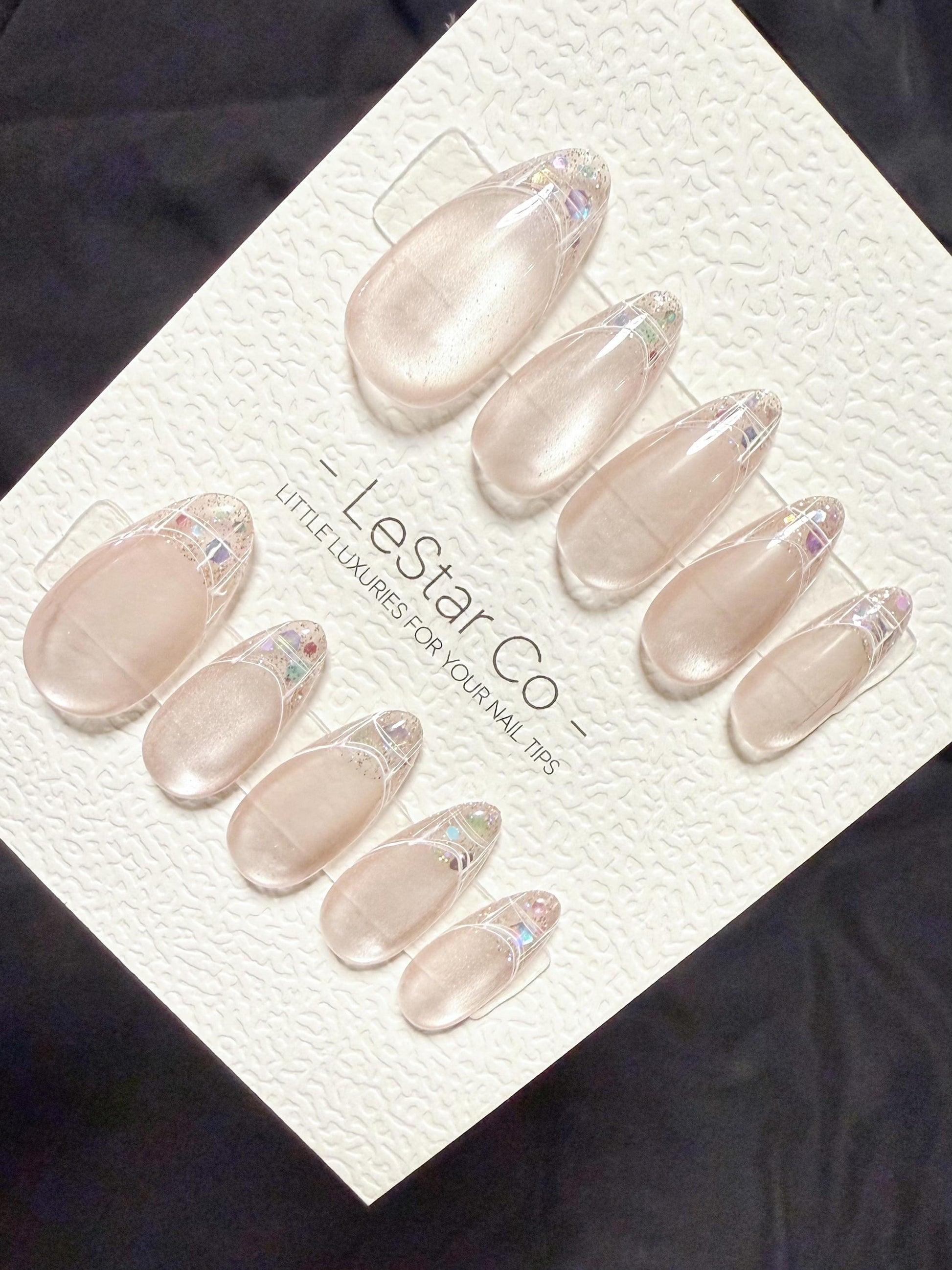 Reusable Stardust Frame Cat Eye | Handmade Press On Gel Nails | 4for3 Timed Offer