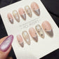 Reusable Silver Stardust Cat Eye | Handmade Press On Gel Acrylic Nails | 4for3 Timed Offer