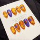 Reusable Pumpkin Stardust | Handmade Press On Gel Acrylic Nails | 4for3 Timed Offer
