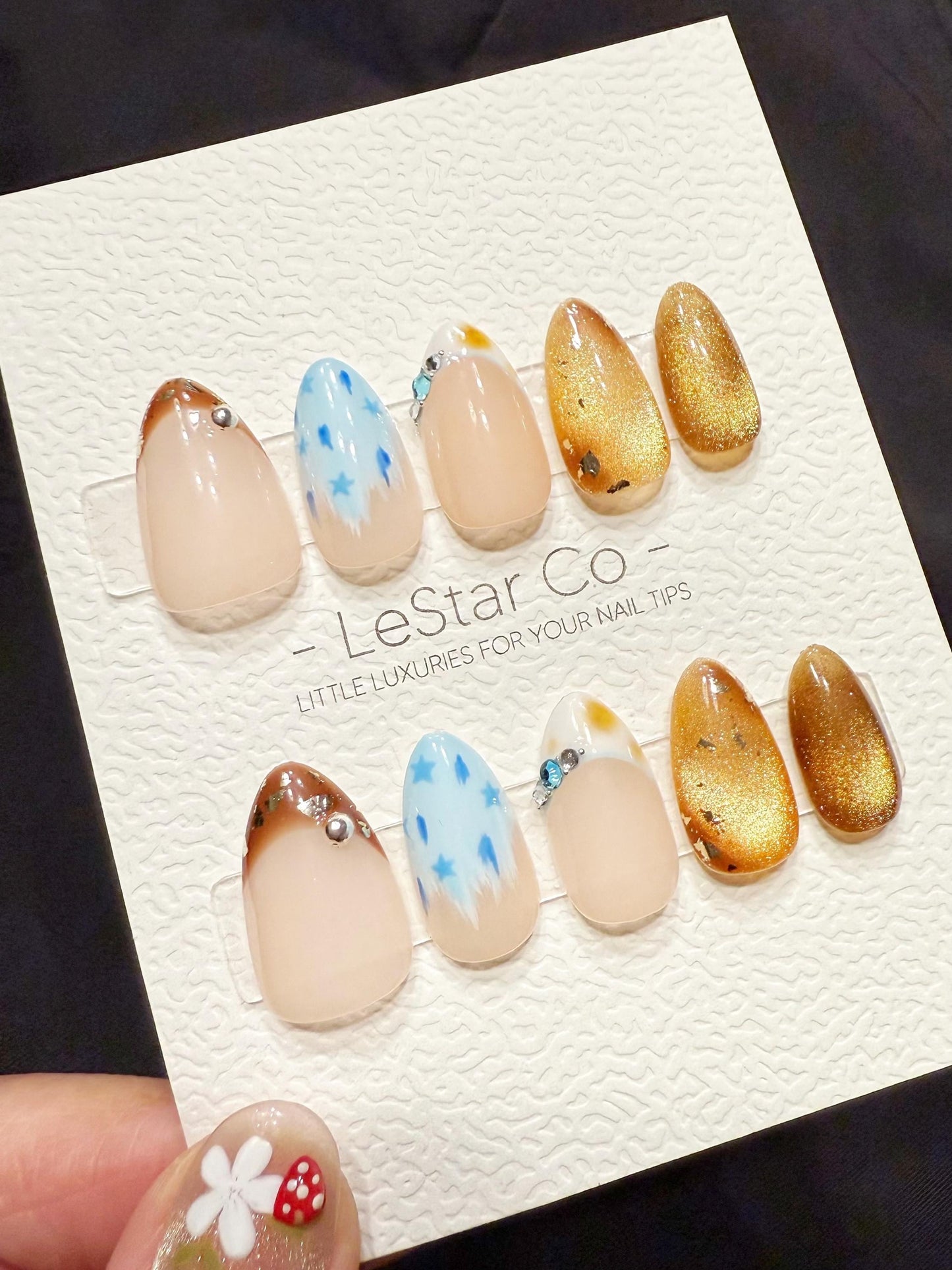 Reusable Dreamy Drift | Handmade Press On Gel Acrylic Nails | 4for3 Timed Offer