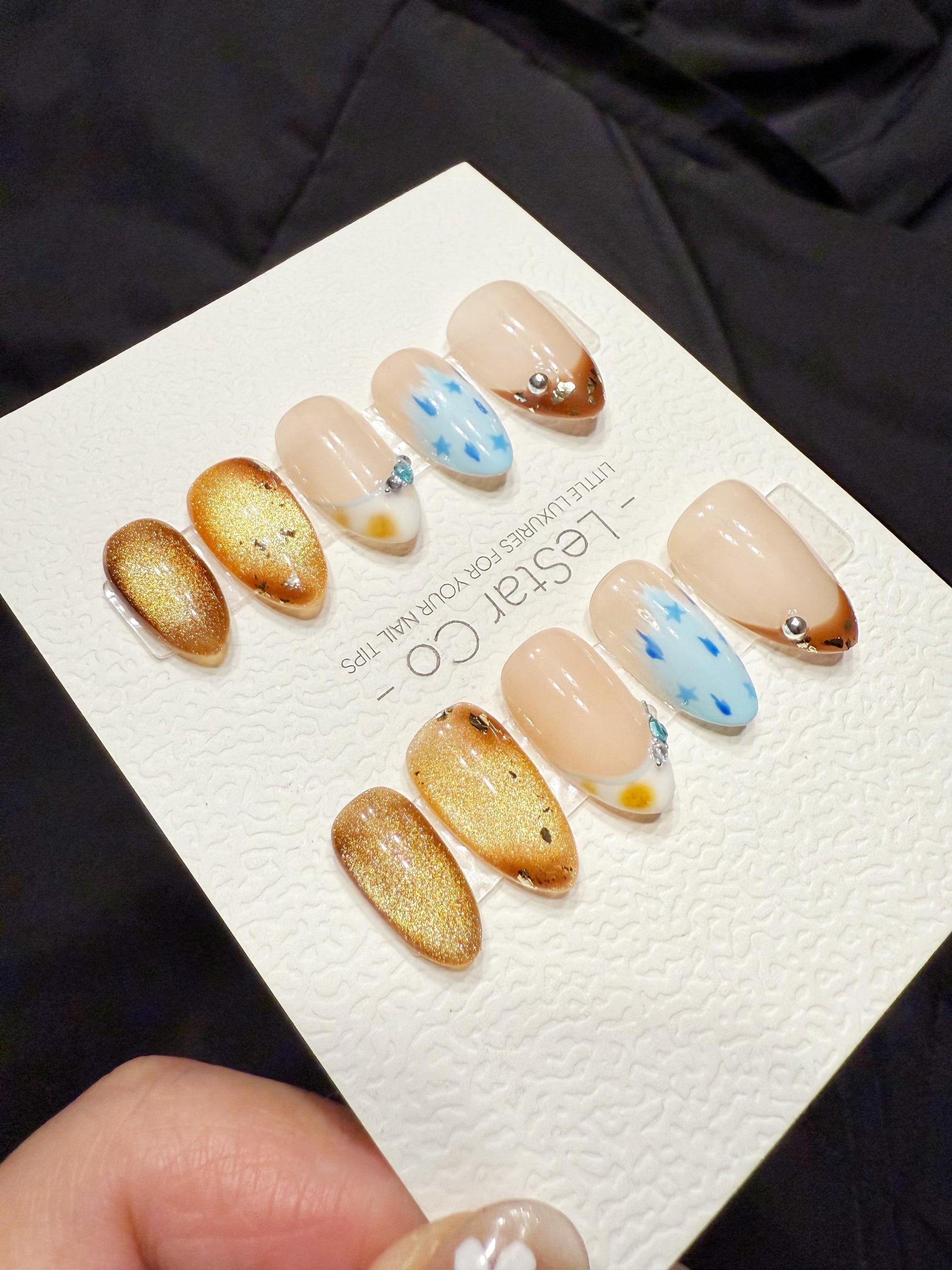 Reusable Dreamy Drift | Handmade Press On Gel Acrylic Nails | 4for3 Timed Offer