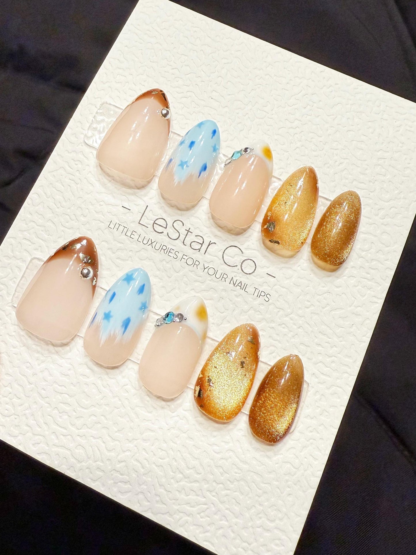 Reusable Dreamy Drift | Handmade Press On Gel Acrylic Nails | 4for3 Timed Offer