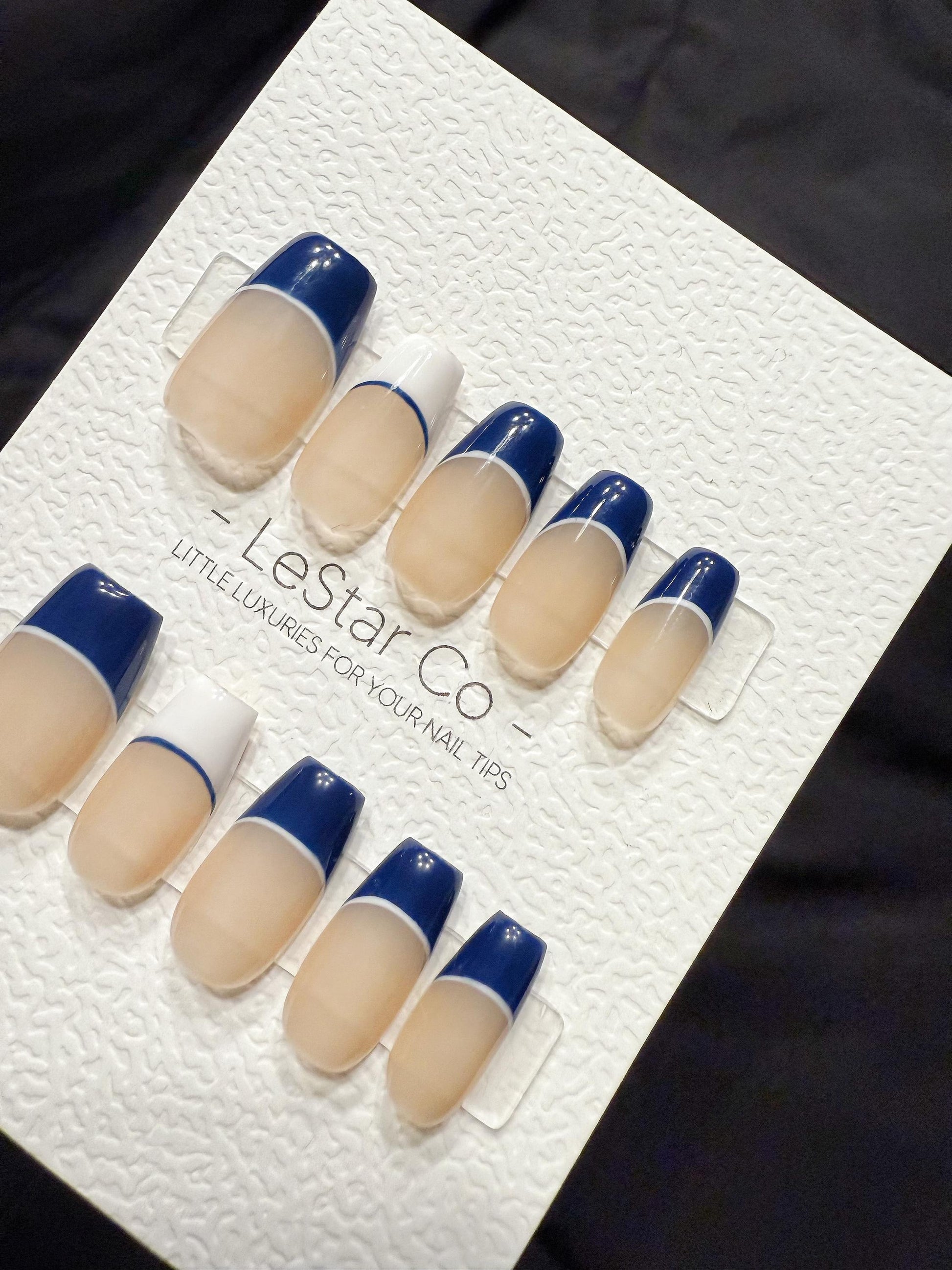 Reusable Sailor Chic | Handmade Press On Gel Acrylic Nails | 4for3 Timed Offer