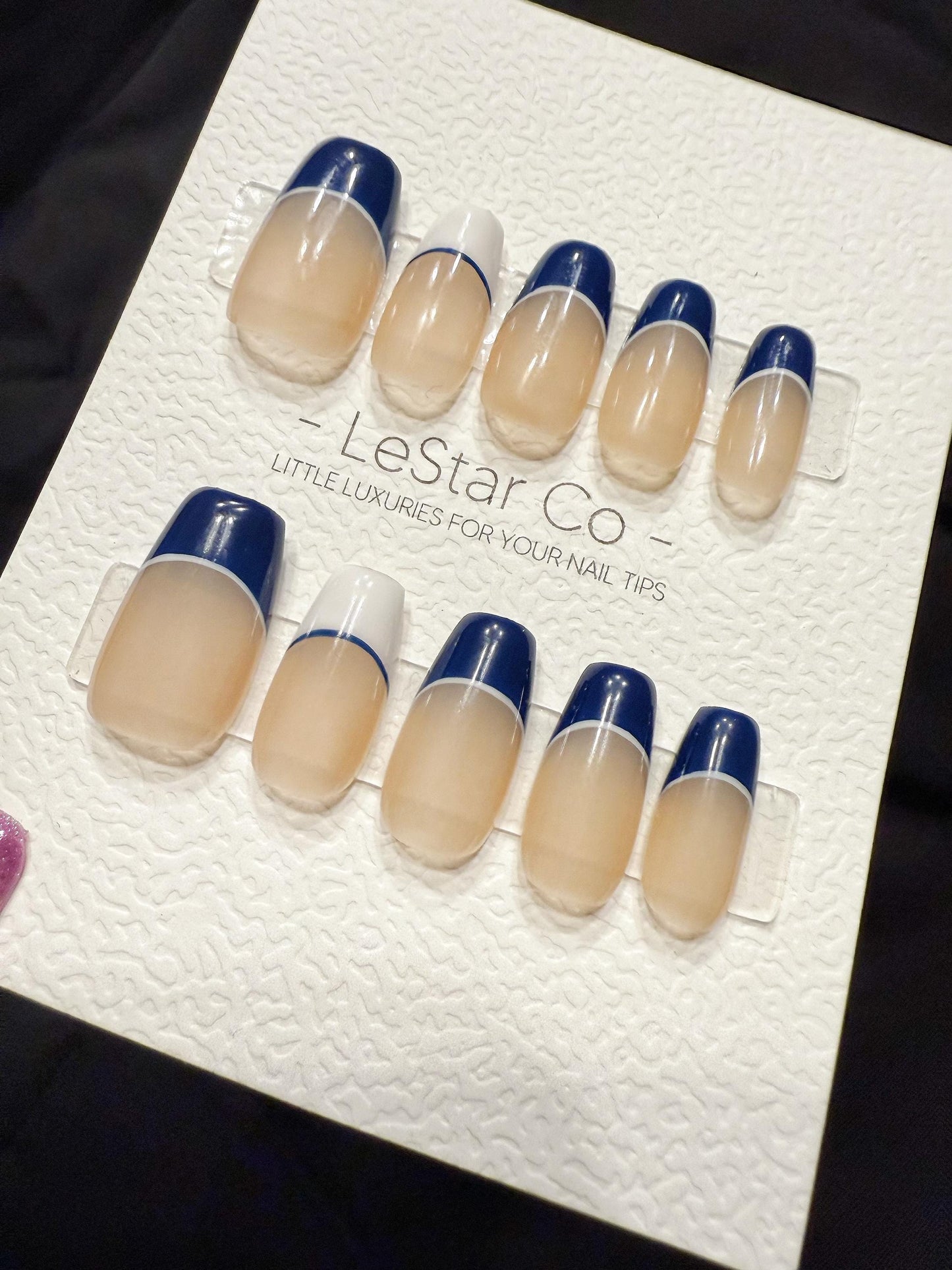 Reusable Sailor Chic | Handmade Press On Gel Acrylic Nails | 4for3 Timed Offer