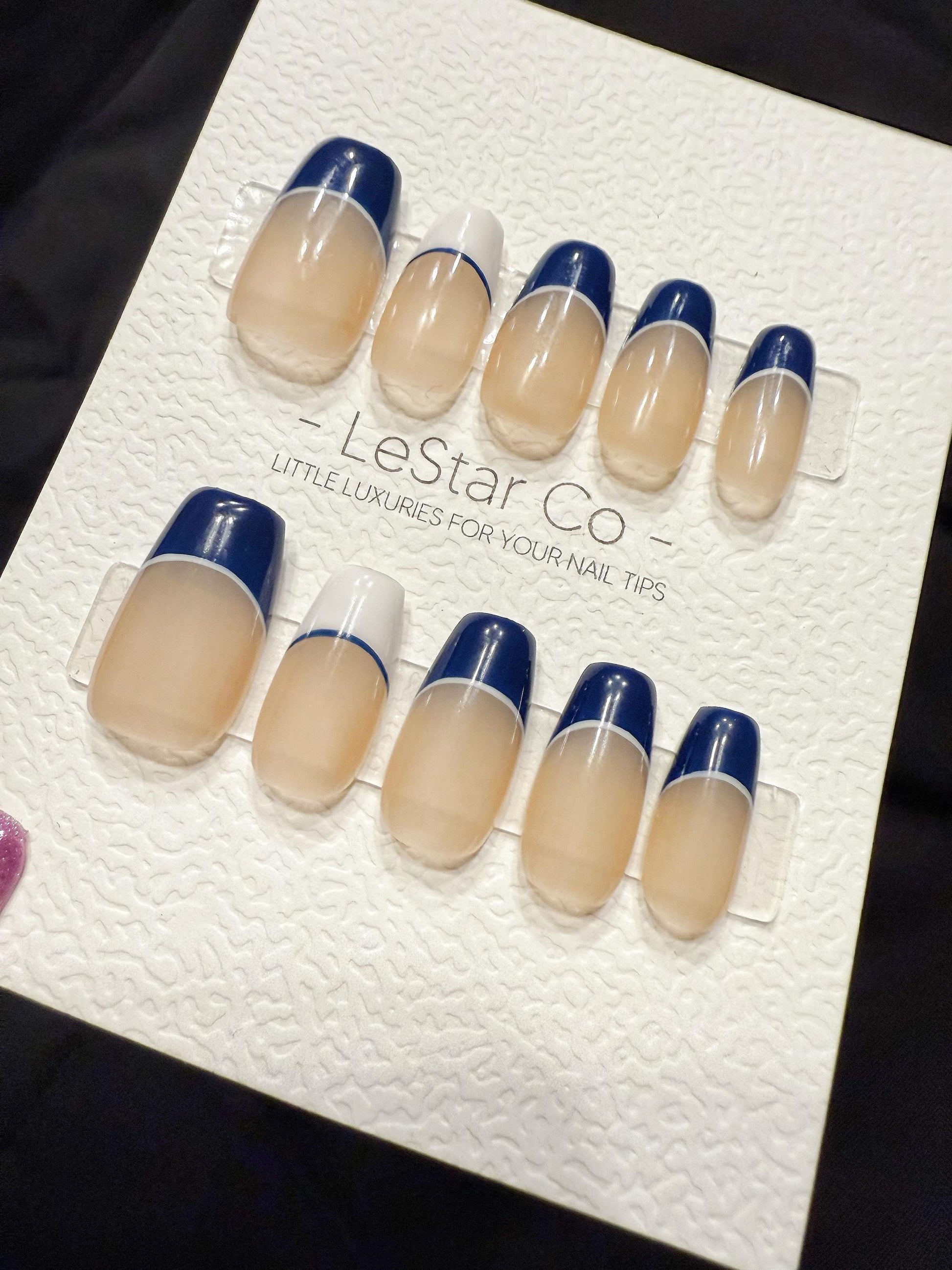 Reusable Sailor Chic | Handmade Press On Gel Acrylic Nails | 4for3 Timed Offer