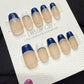 Reusable Sailor Chic | Handmade Press On Gel Acrylic Nails | 4for3 Timed Offer