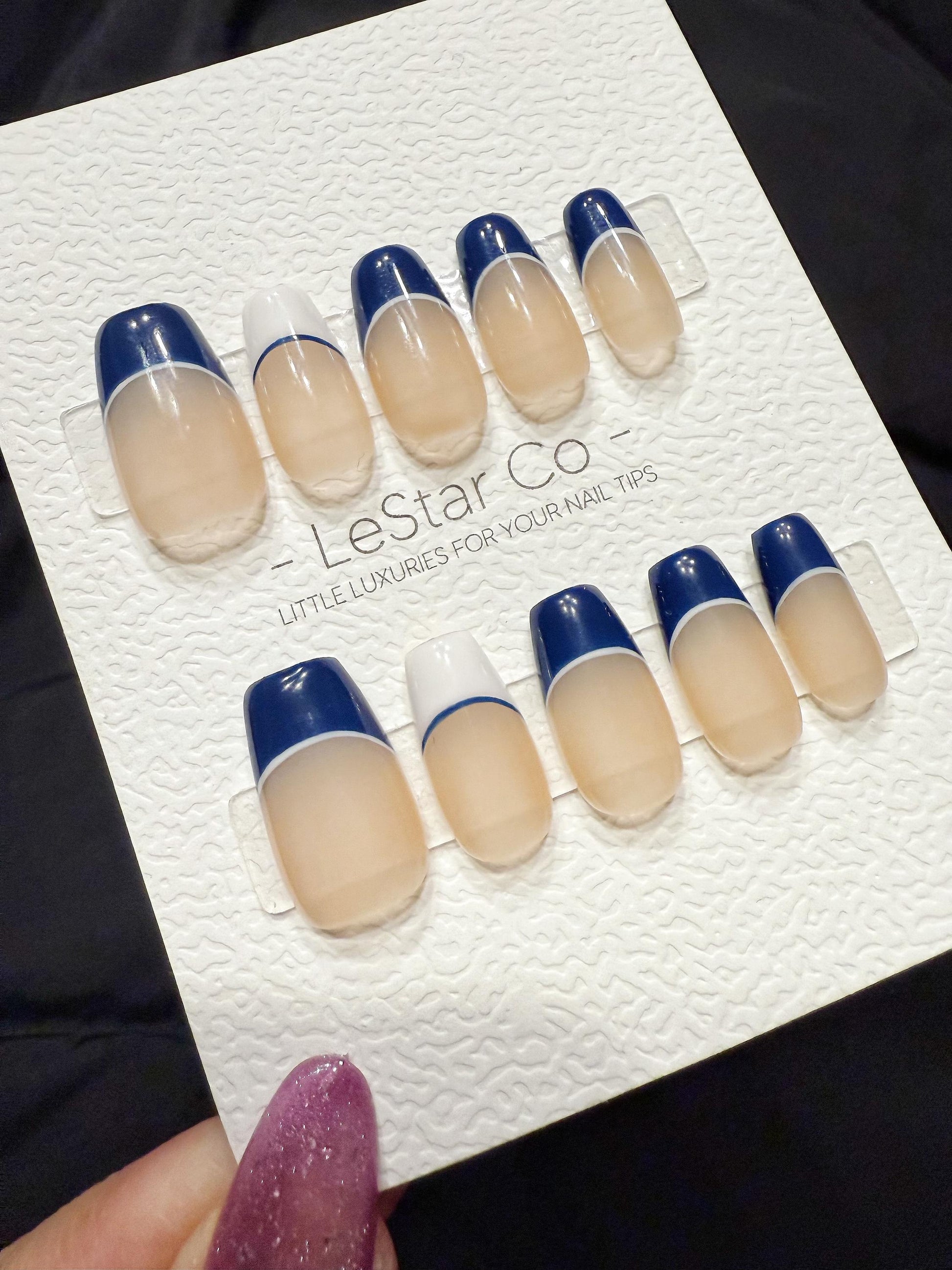 Reusable Sailor Chic | Handmade Press On Gel Acrylic Nails | 4for3 Timed Offer