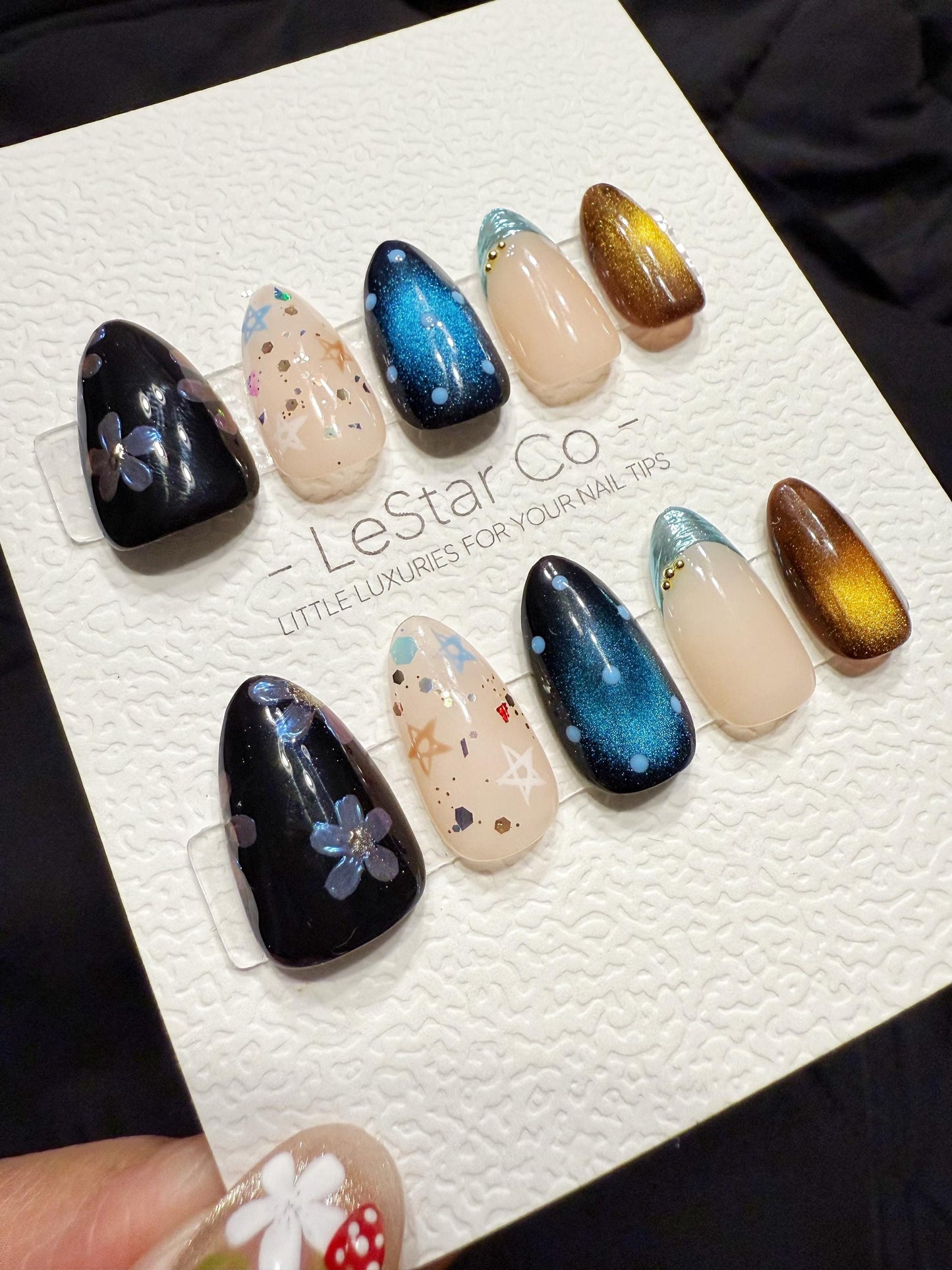 Reusable Galaxy Waltz | Handmade Press On Gel Acrylic Nails | 4for3 Timed Offer