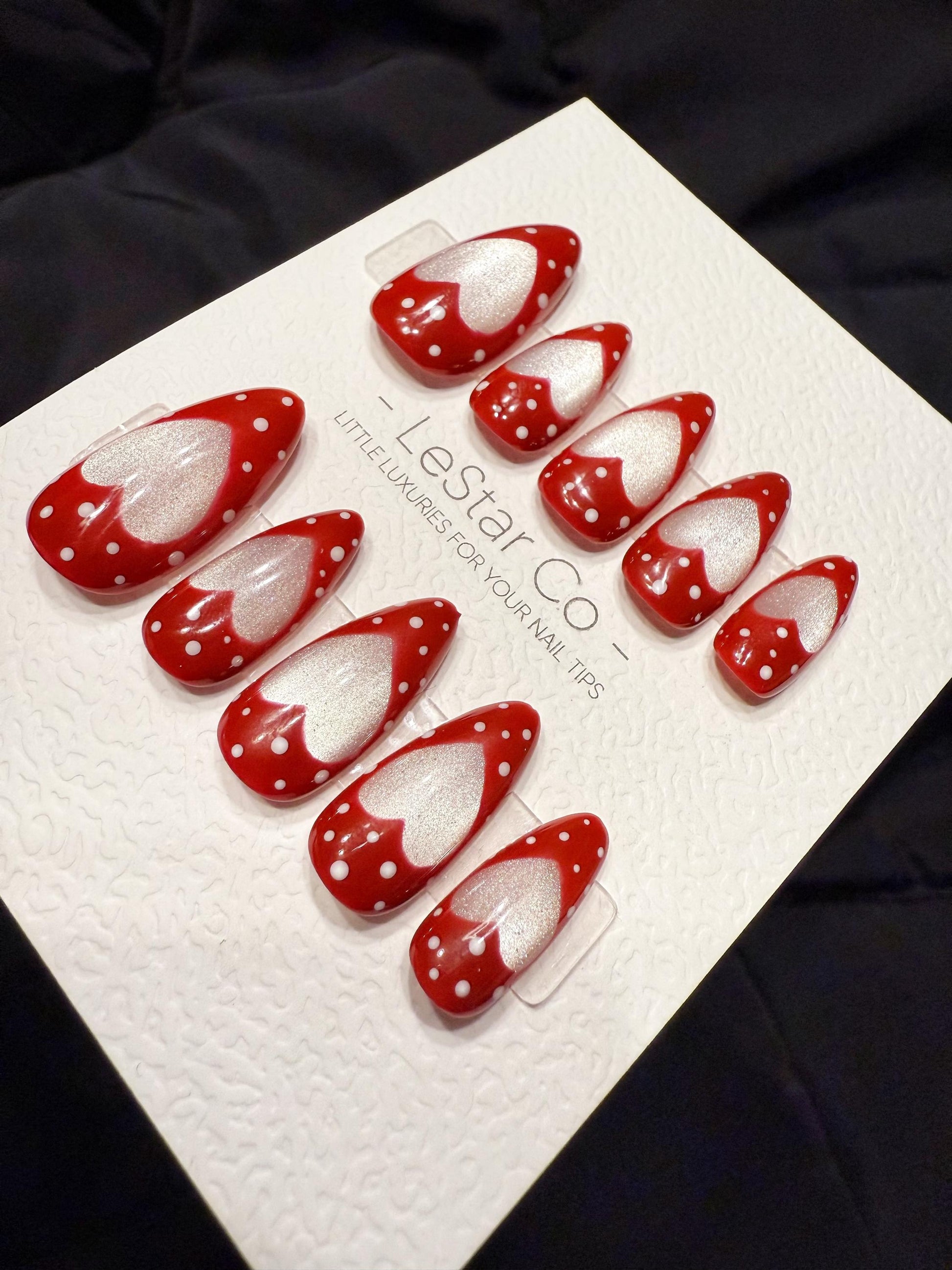 Reusable Candy Heart Pop Cat Eye | Handmade Press On Gel Acrylic Nails | 4for3 Timed Offer