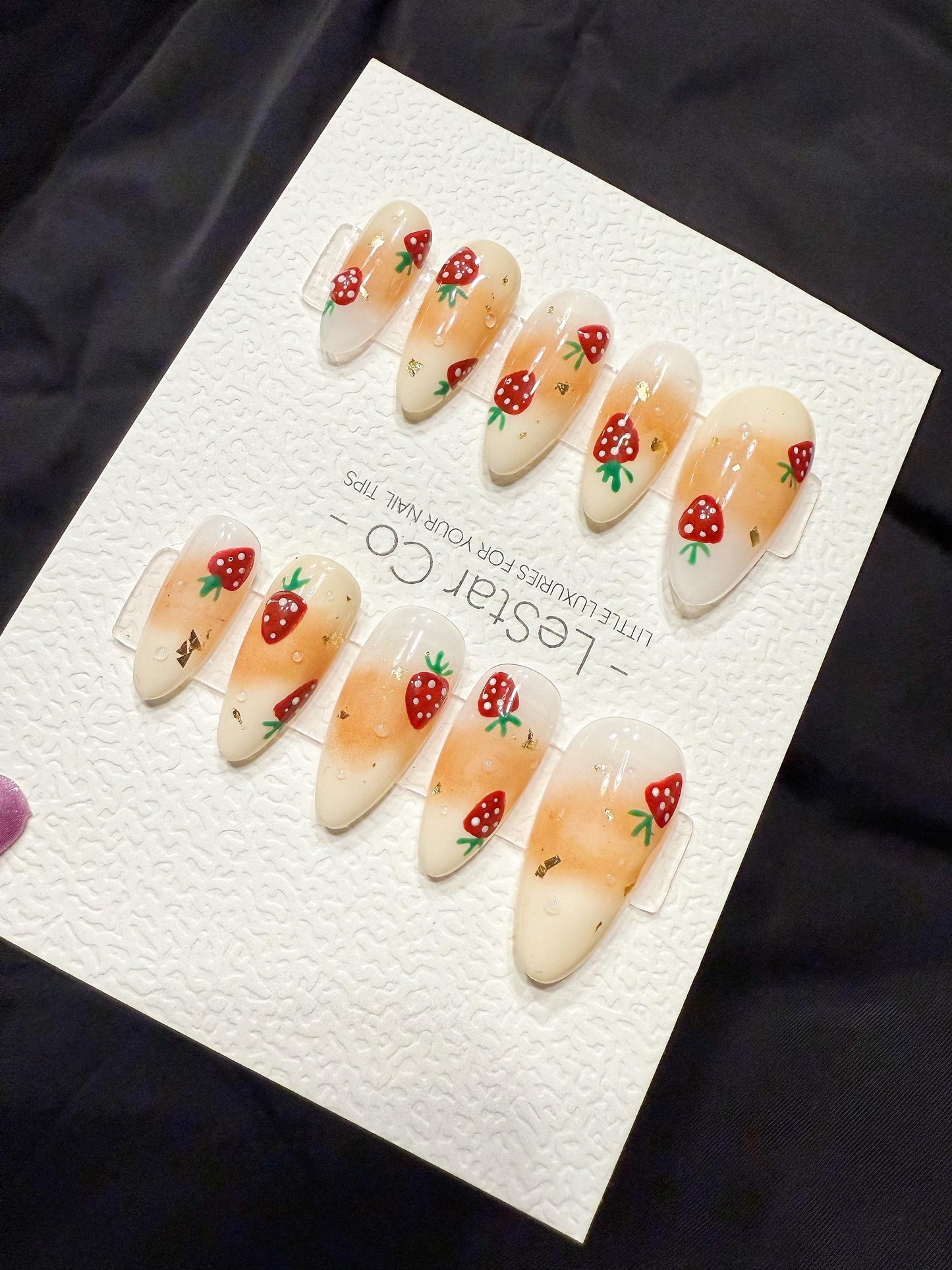 Reusable Strawberry Farm | Handmade Press On Gel Acrylic Nails | 4for3 Timed Offer