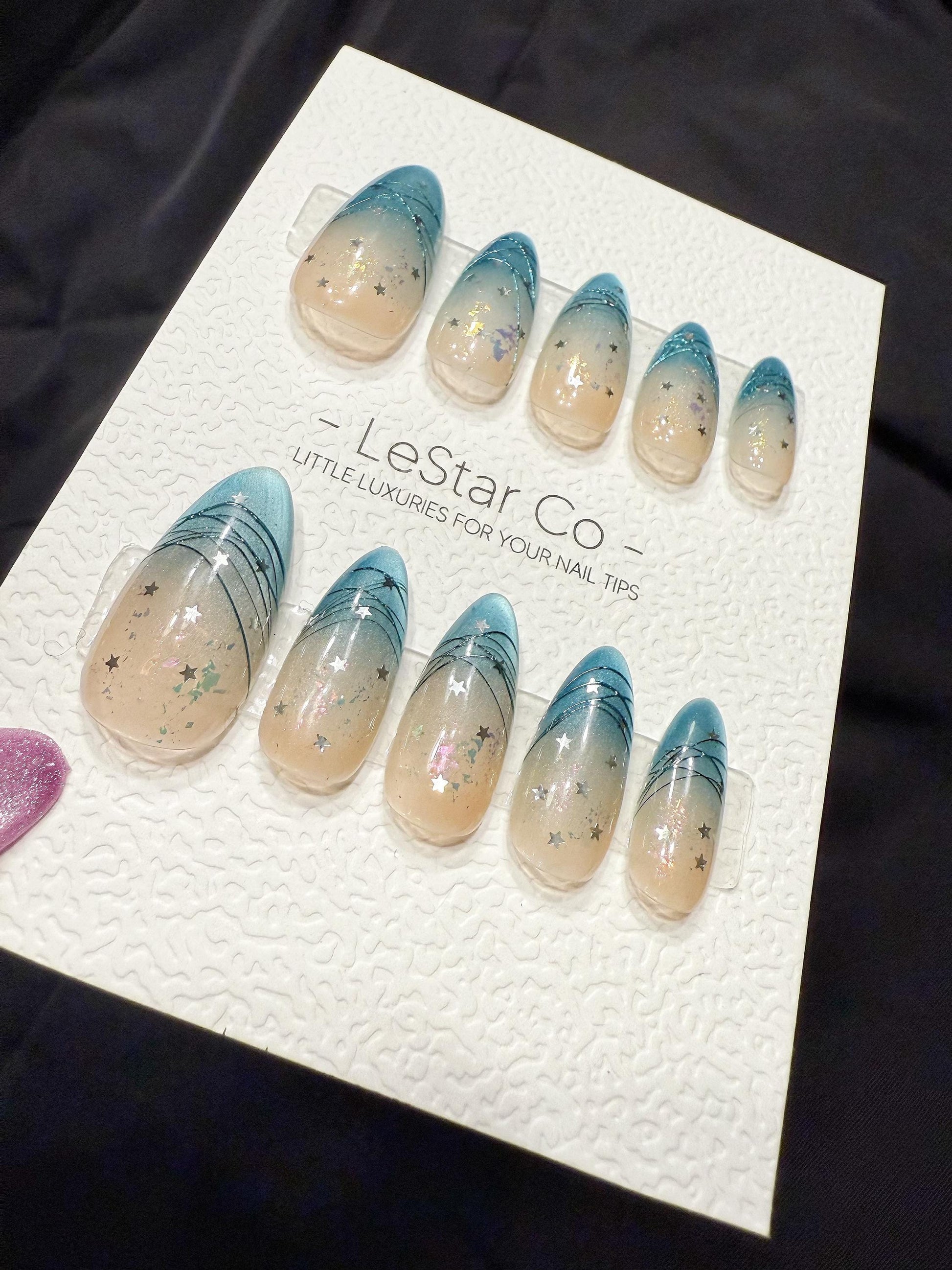 Reusable Celestial Drift Cat Eye| Handmade Press On Gel Nails | 4for3 Timed Offer