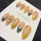Reusable Golden Compass | Handmade Press On Gel Acrylic Nails | 4for3 Timed Offer