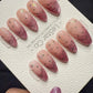 Reusable Pink Nebula Cat Eye | Handmade Press On Gel Acrylic Nails | 4for3 Timed Offer