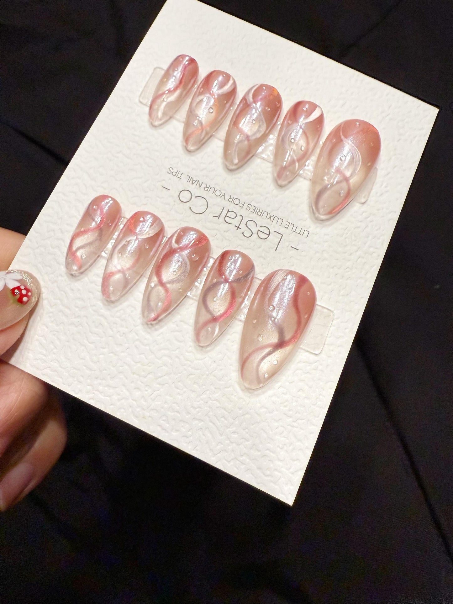 Reusable Twist Bloom Cat Eye | Handmade Press On Gel Acrylic Nails | 4for3 Timed Offer