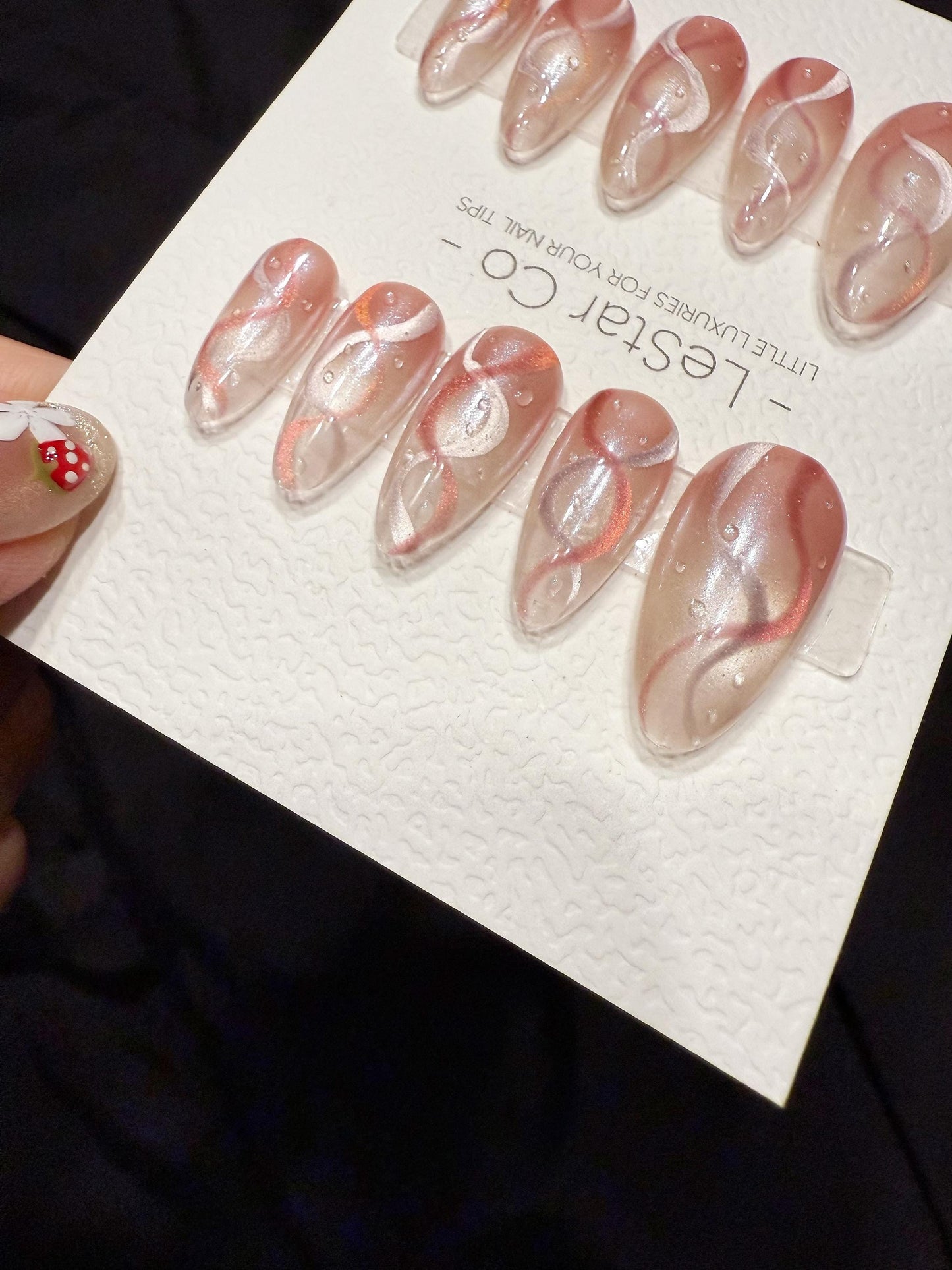 Reusable Twist Bloom Cat Eye | Handmade Press On Gel Acrylic Nails | 4for3 Timed Offer