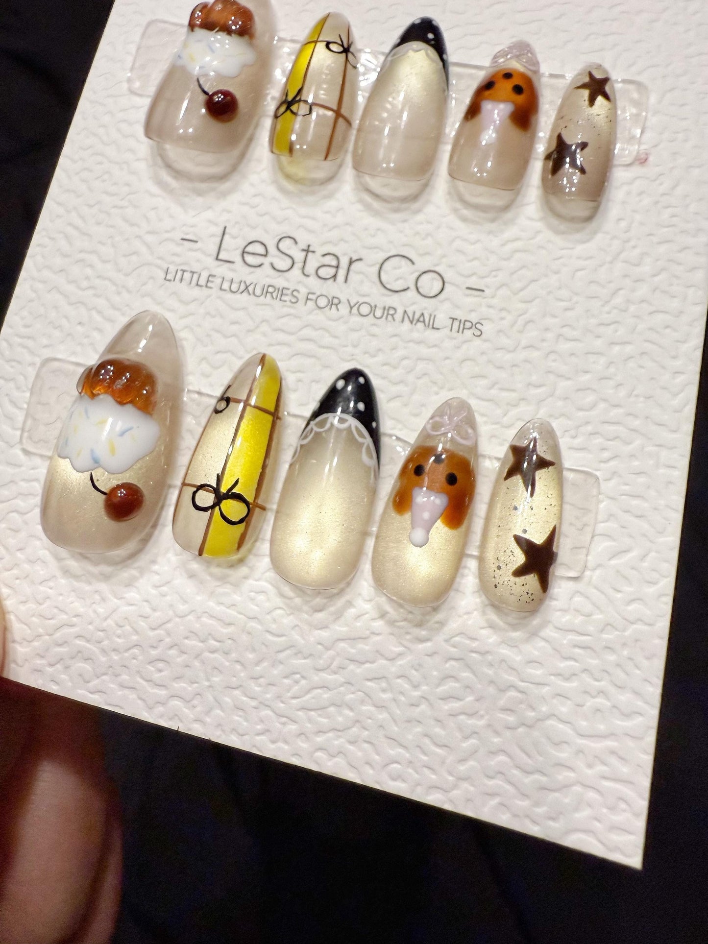 Reusable Cupcake Teddy | Handmade Press On Gel Acrylic Nails | 4for3 Timed Offer