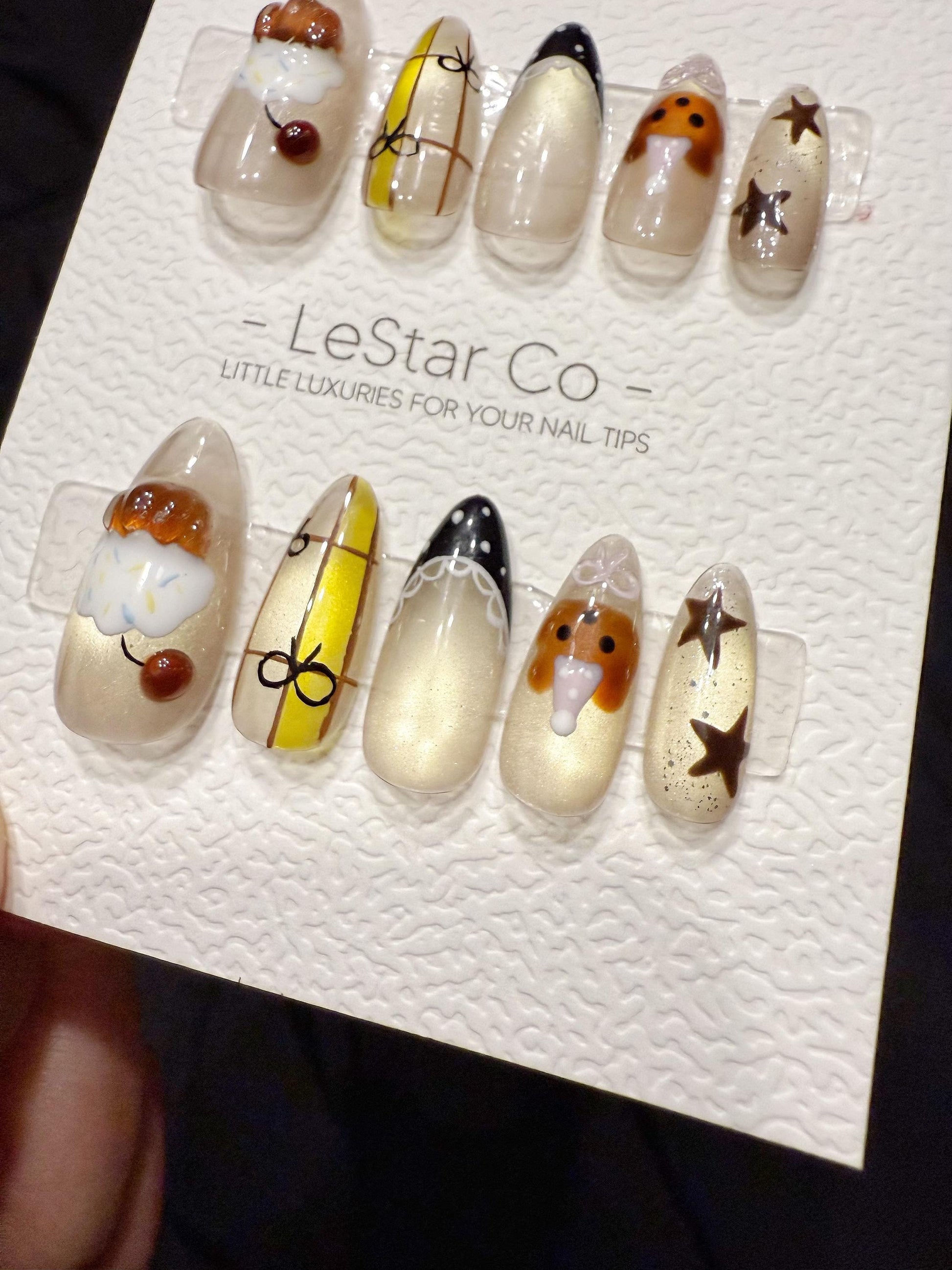 Reusable Cupcake Teddy | Handmade Press On Gel Acrylic Nails | 4for3 Timed Offer