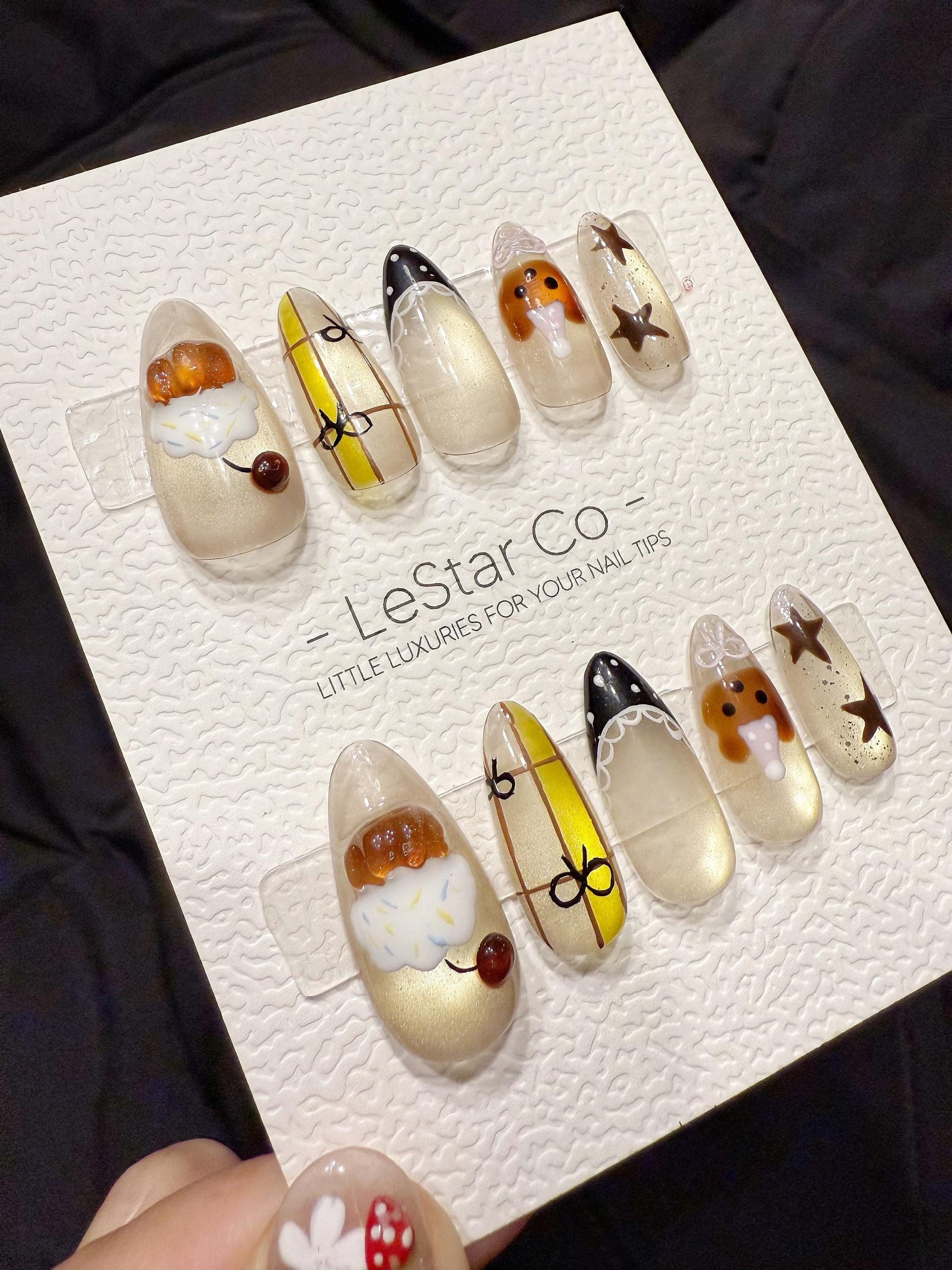 Reusable Cupcake Teddy | Handmade Press On Gel Acrylic Nails | 4for3 Timed Offer