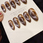 Reusable Calaxy Brew Cat Eye | Handmade Press On Gel Acrylic Nails | 4for3 Timed Offer