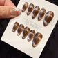 Reusable Calaxy Brew Cat Eye | Handmade Press On Gel Acrylic Nails | 4for3 Timed Offer