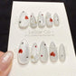 Reusable Snowy Love | Handmade Press On Gel Acrylic Nails | 4for3 Timed Offer