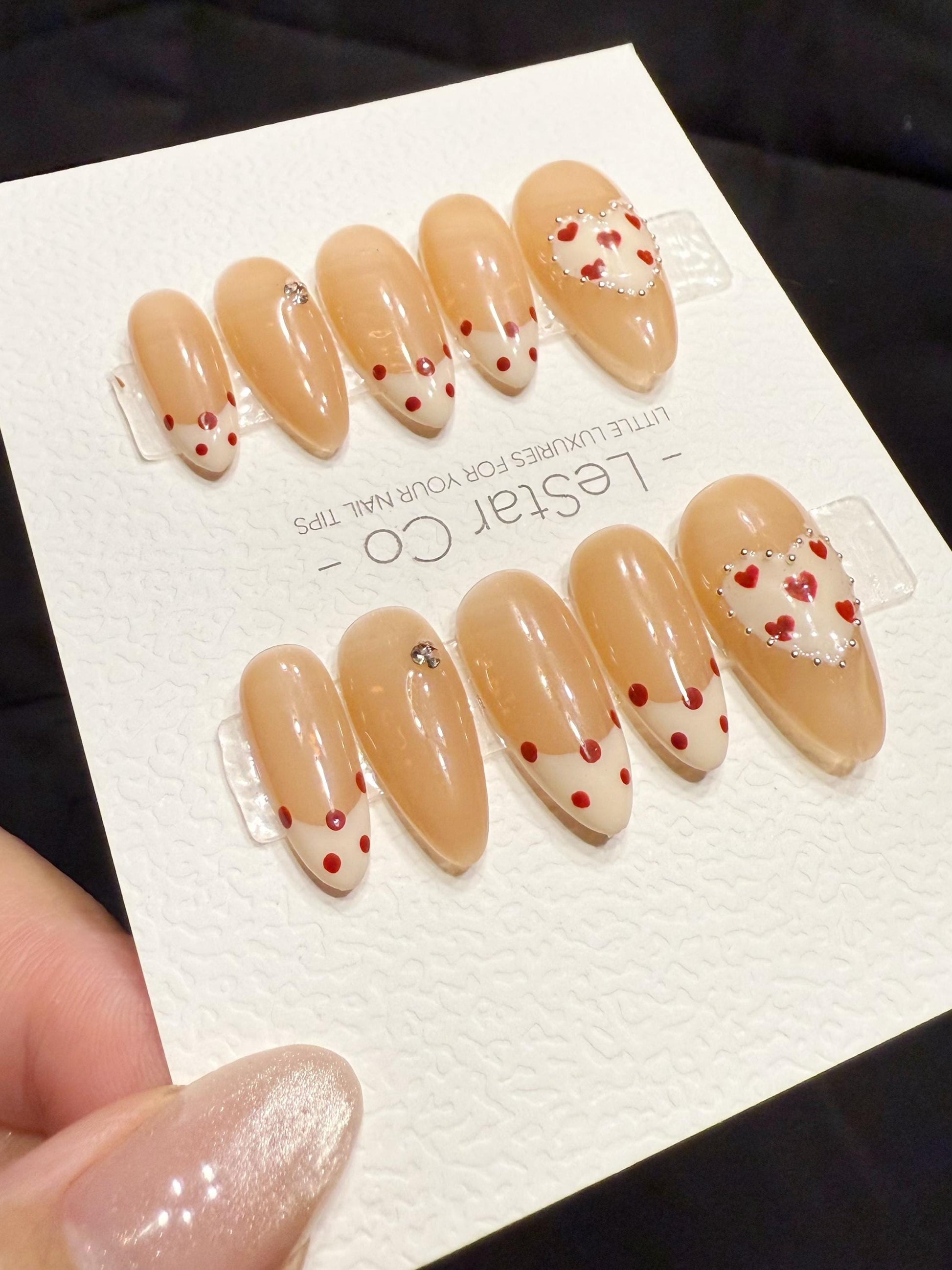 Reusable Heartline Classic | Handmade Press On Gel Acrylic Nails | 4for3 Timed Offer