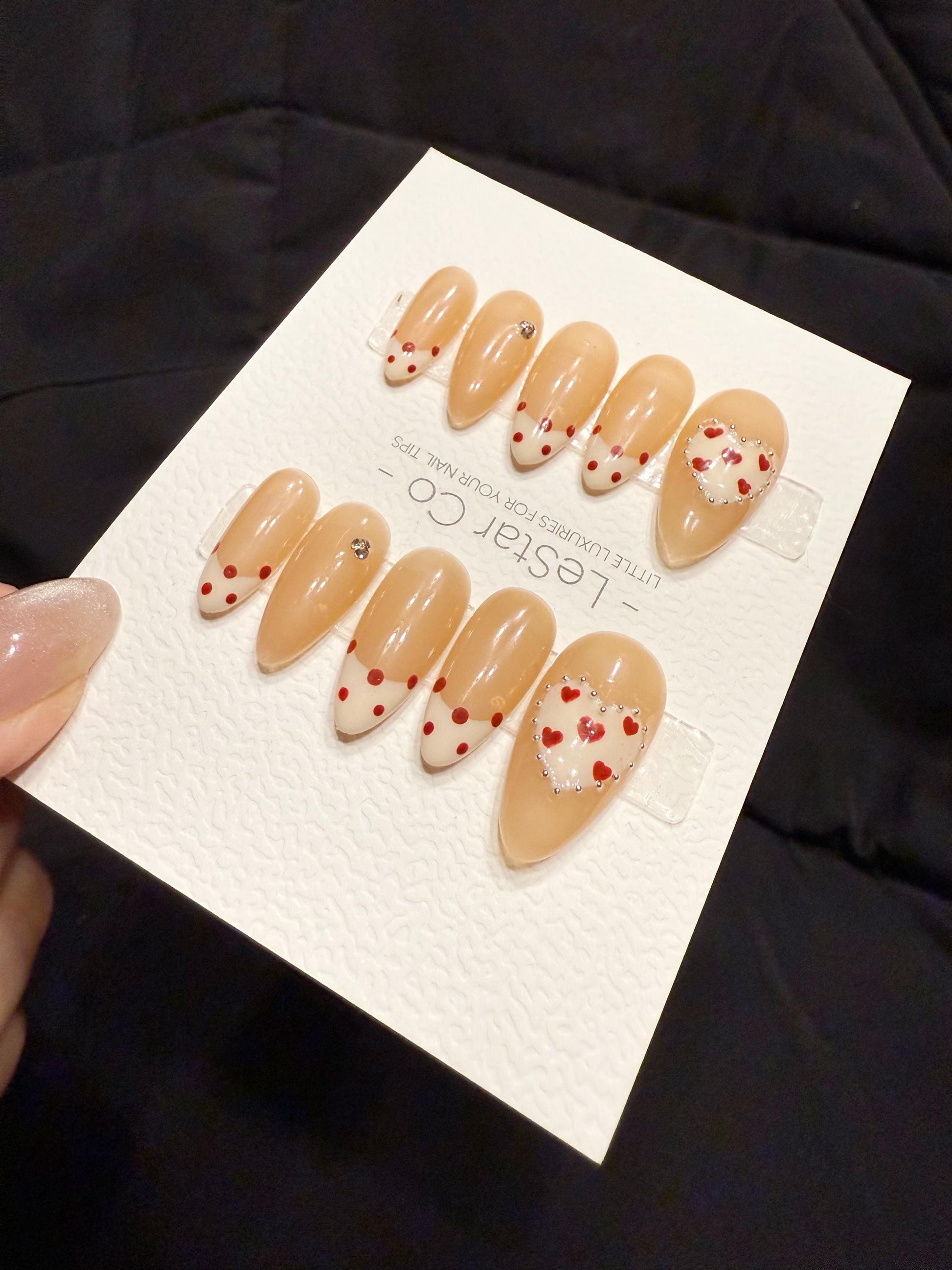 Reusable Heartline Classic | Handmade Press On Gel Acrylic Nails | 4for3 Timed Offer