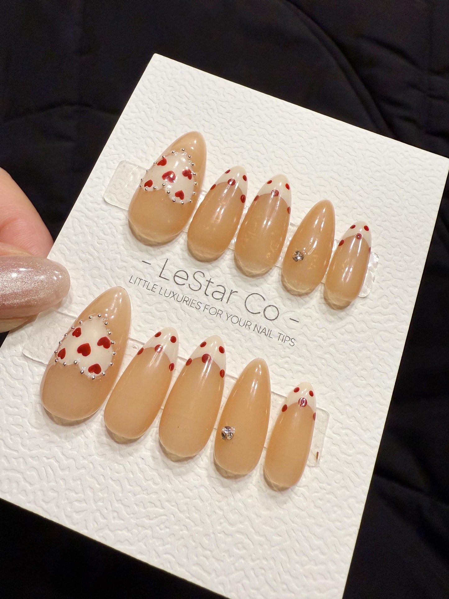 Reusable Heartline Classic | Handmade Press On Gel Acrylic Nails | 4for3 Timed Offer